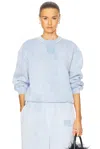 Alexander Wang Essential Sweatshirt In Washed Pale Blue