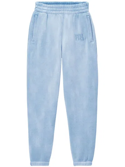 Alexander Wang Cotton Terry Logo Sweatpants In Purple