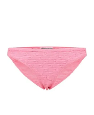 Alexander Wang Texture Logo Jersey Bikini Bottoms In Pink