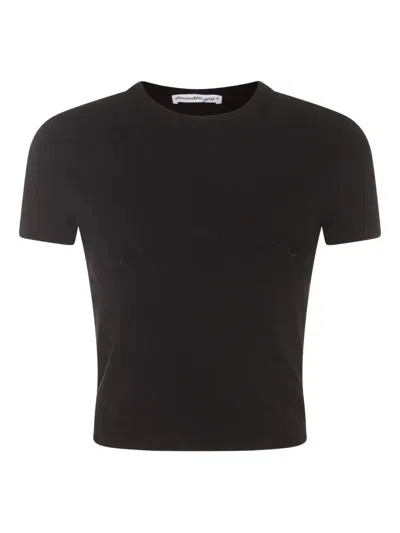 Alexander Wang Textured Short-sleeved T-shirt In Black