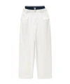 Alexander Wang Logo Straight Jean In Natural Denim In White