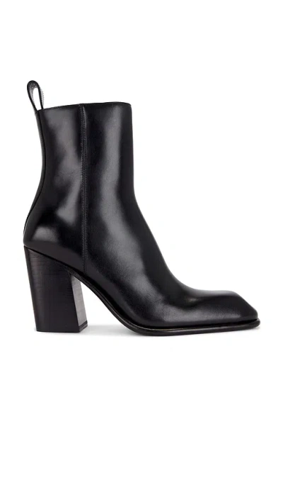 Alexander Wang Leather Throttle Ankle Boots In Black