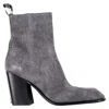 Alexander Wang Throttle Ankle Boots In Grey Suede In Gray
