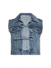 Alexander Wang Tied Front Vest Vintage Light Indigo In Blue