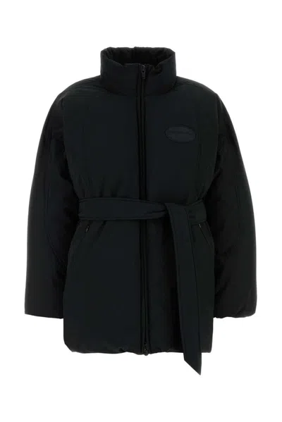 Alexander Wang Tied Waist Puffer Coat In Black