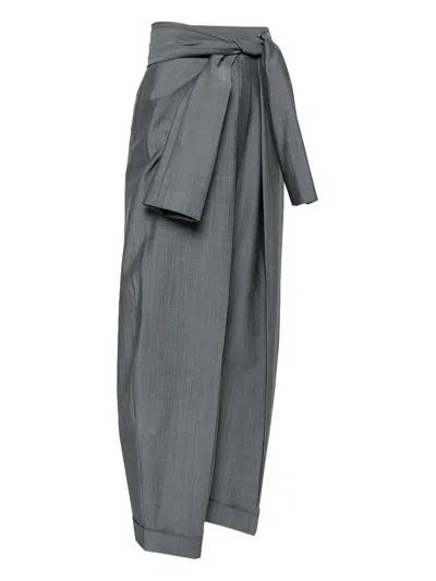 Pre-owned Alexander Wang Tied-waist Trousers In Gray
