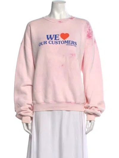 Pre-owned Alexander Wang Tie-dye Print Crew Neck Sweater In Pink