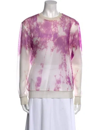 Pre-owned Alexander Wang Tie-dye Print Crew Neck Sweatshirt In Purple