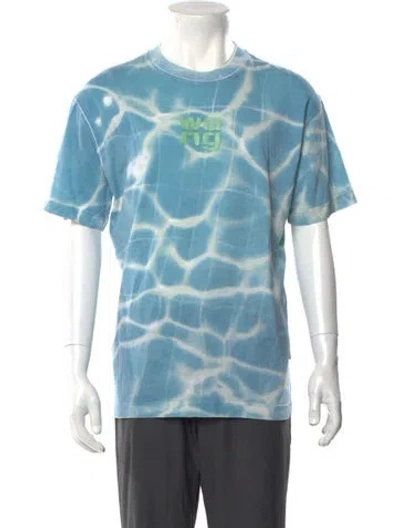 Pre-owned Alexander Wang Tie-dye Print Crew Neck T-shirt In Blue