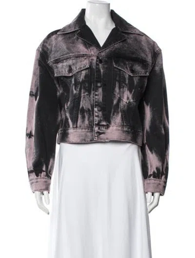 Pre-owned Alexander Wang Tie-dye Print Denim Jacket W/ Tags In Black