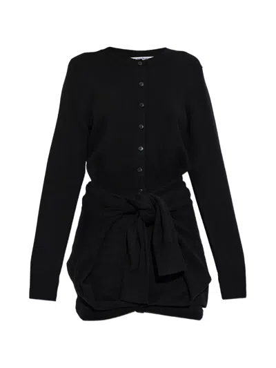 Alexander Wang Tie-waist Button-up Mini Dress In Black