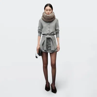 Alexander Wang Tie-waist Cardigan Dress In Heather Grey