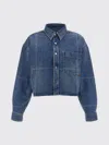 Alexander Wang Cropped Denim Shirt In Blue