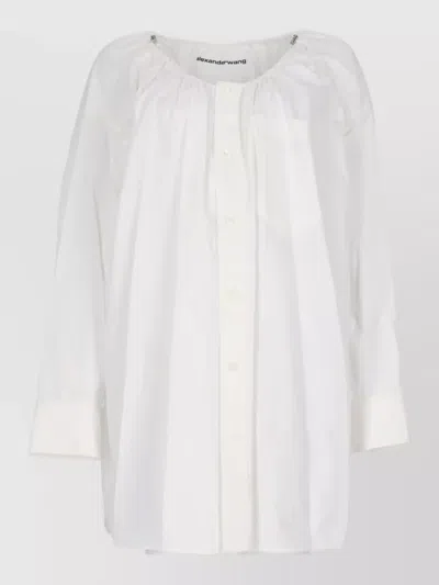 Alexander Wang Top Long Sleeves Cuffed Gathered Neckline In White