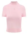 Alexander Wang Viscose Blend Top With Frontal Logo In Pink