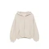 Alexander Wang Drawstring Hooded Sweatshirt In Neutral