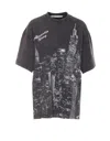 Alexander Wang T-shirt With Thermo-applied Rhinestones And Ny Skyline In Black