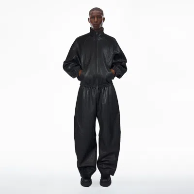 Alexander Wang Track Jacket In Primal Lambskin Leather In Black