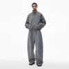 Alexander Wang Track Jacket In Primal Lambskin Leather In Sidewalk