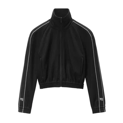 Alexander Wang Track Jacket With Logo Webbing In Black
