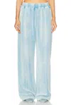 Alexander Wang Track Pant In Washed Light Blue