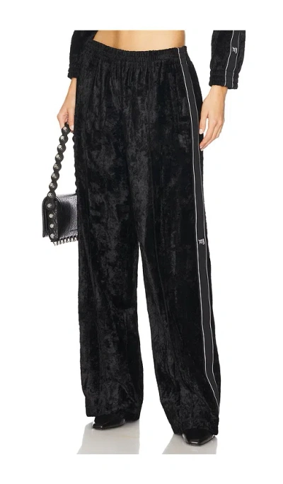 Alexander Wang Velvet Track Pants In Black