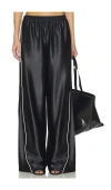 Alexander Wang Track Pant With Reflective Piping In Black