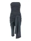 Alexander Wang Vintage Effect Stretch Jumpsuit With Knot Detail In Gray
