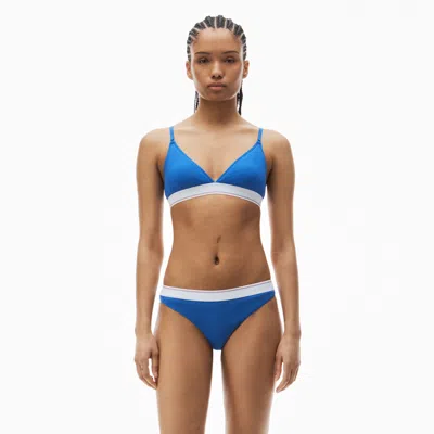 Alexander Wang Triangle Bra In Ribbed Jersey In Cobalt Blue