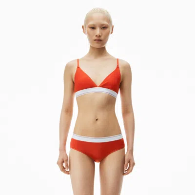 Alexander Wang Triangle Bra In Ribbed Jersey In Red