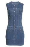 ALEXANDER WANG TROMPE L'OEIL DENIM LOOK BODY-CON MINIDRESS