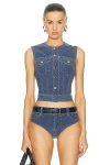 ALEXANDER WANG TROMPE LOEIL FITTED VEST