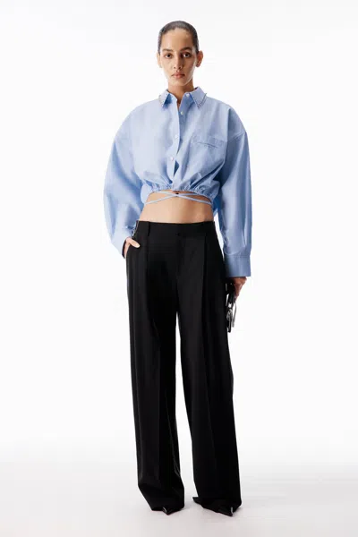 Alexander Wang Tropical Wool Tailored Pant In Black