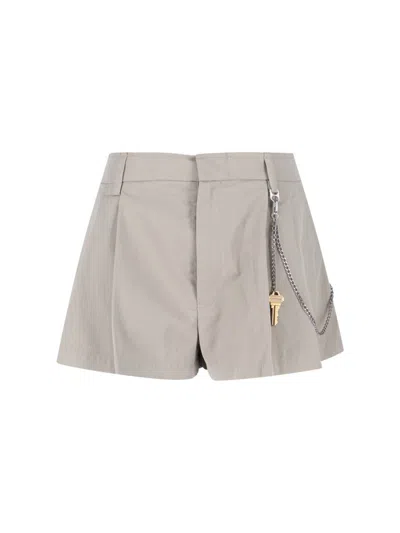 Alexander Wang Shorts With Charm In Neutral