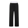 Alexander Wang Logo Waistband Track Pants In Black