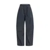 Alexander Wang Trousers With Elastic Waistband And Contrasting Jacquard Logo In Blue