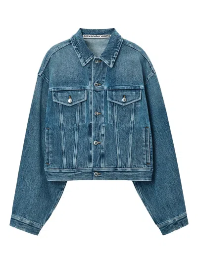 Alexander Wang Trucker Denim Jacket In Blue