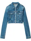 Alexander Wang Shrunken Trucker Jacket In Denim In Blue