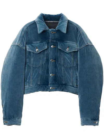 Alexander Wang Trucker Padded Jacket In Blue