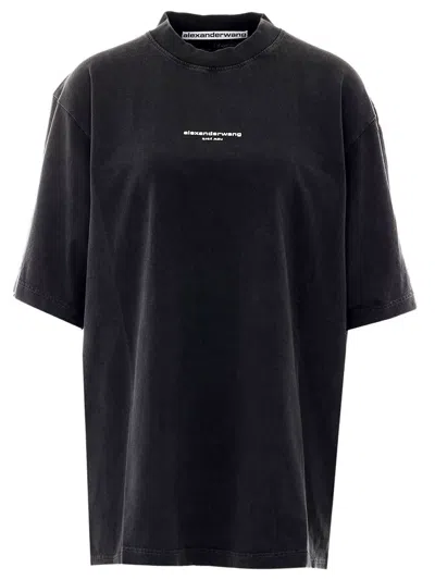 Alexander Wang Printed Logo T-shirt In Black