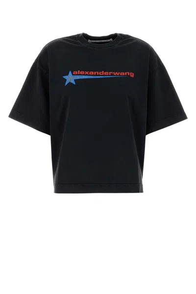 Alexander Wang Tshirt With Logo In Black