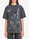 Alexander Wang T-shirt With Thermo-applied Rhinestones And Ny Skyline In Black