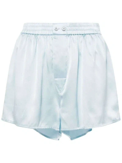 Alexander Wang Tulle Cut-out Shorts In Blue