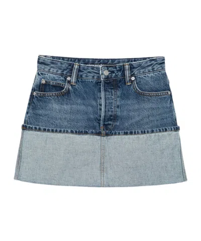ALEXANDER WANG ALEXANDER WANG TURNBACK HEM DENIM MINI SKIRT