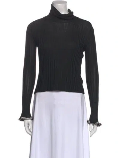 Pre-owned Alexander Wang Turtleneck Long Sleeve Top In Black