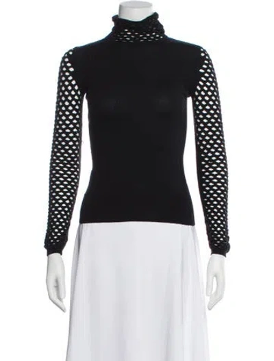 Pre-owned Alexander Wang Turtleneck Long Sleeve Top In Black