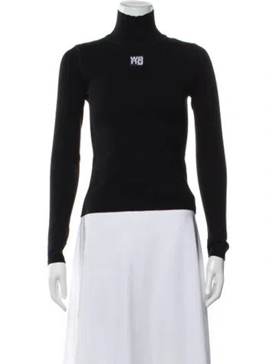 Pre-owned Alexander Wang Turtleneck Long Sleeve Top In Black
