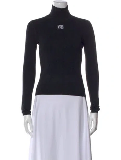 Pre-owned Alexander Wang Turtleneck Long Sleeve Top In Black