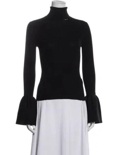 Pre-owned Alexander Wang Turtleneck Long Sleeve Top In Black