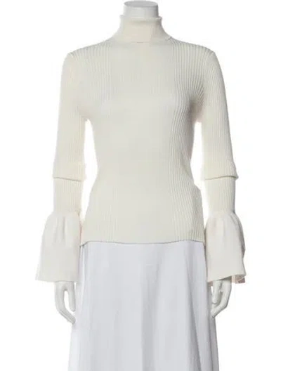 Pre-owned Alexander Wang Turtleneck Long Sleeve Top In Neutrals